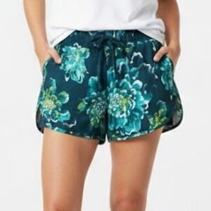 Avia Floral‎ Athletic Performance Running Shorts Women L 12/14 Athletic Workout